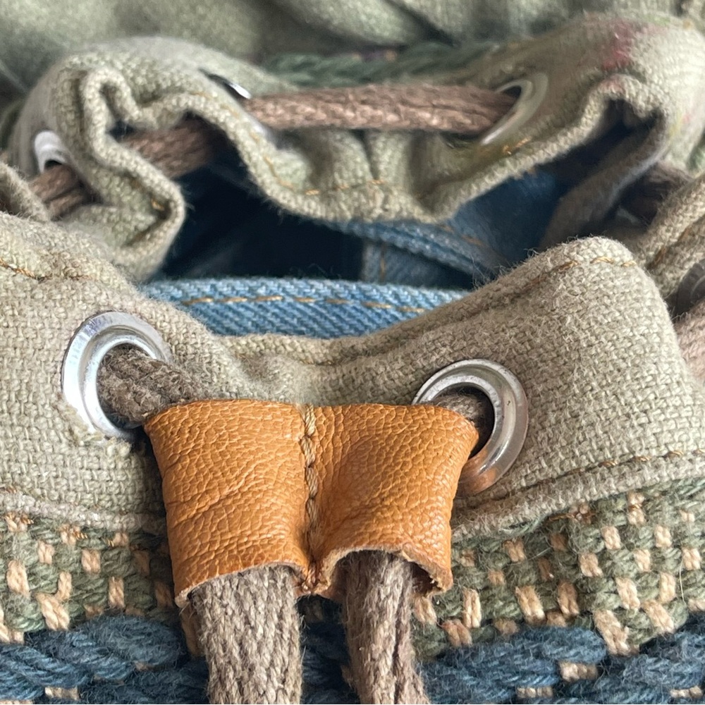 Multicolor Woven  Small Backpack - Picture 4 of 15